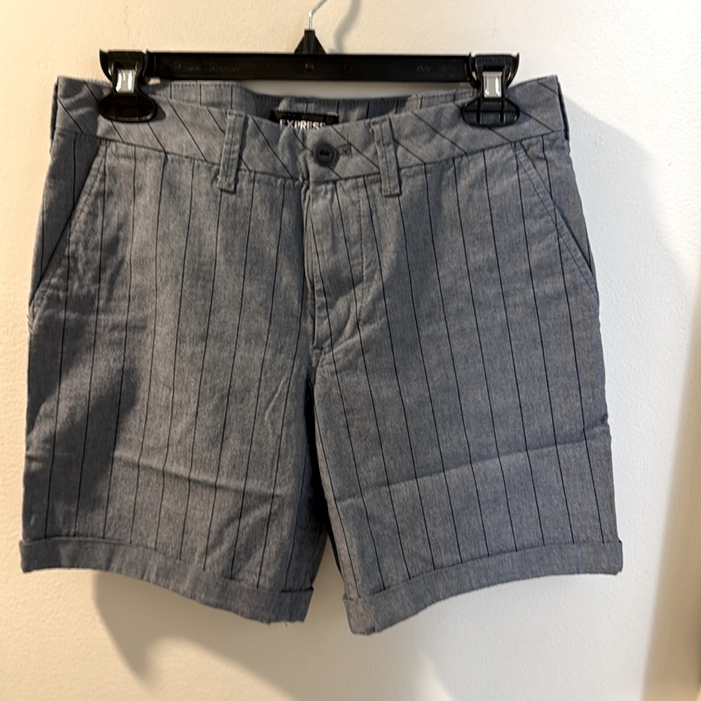 Express striped chambray shorts